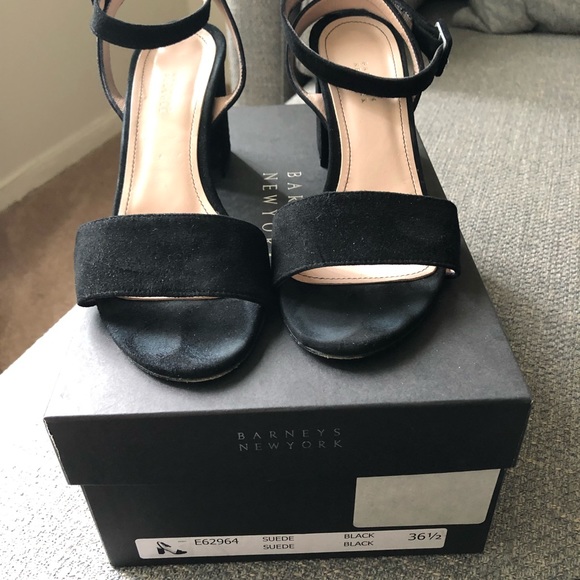 BARNEYS NEW YORK Suede Ankle-Strap Sandals - Picture 6 of 6